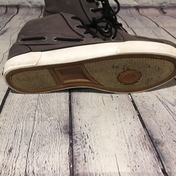 Polo Mens Gray high top canvas boat shoes Sz 9D - Picture 6 of 6